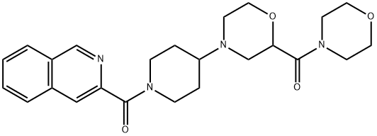 Methanone,  [4-[1-(3-isoquinolinylcarbonyl)-4-piperidinyl]-2-morpholinyl]-4-morpholinyl- 化学構造式