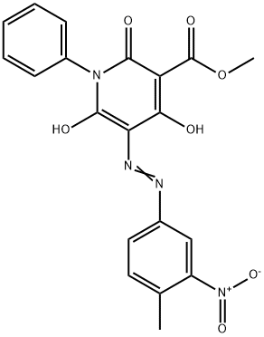 3-Pyridinecarboxylic  acid,  1,2-dihydro-4,6-dihydroxy-5-[(4-methyl-3-nitrophenyl)azo]-2-oxo-1-phenyl-,  methyl  ester  (9CI) 化学構造式