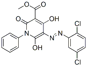 3-Pyridinecarboxylic  acid,  5-[(2,5-dichlorophenyl)azo]-1,2-dihydro-4,6-dihydroxy-2-oxo-1-phenyl-,  methyl  ester  (9CI) 结构式