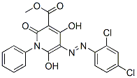 3-Pyridinecarboxylic  acid,  5-[(2,4-dichlorophenyl)azo]-1,2-dihydro-4,6-dihydroxy-2-oxo-1-phenyl-,  methyl  ester  (9CI) Structure