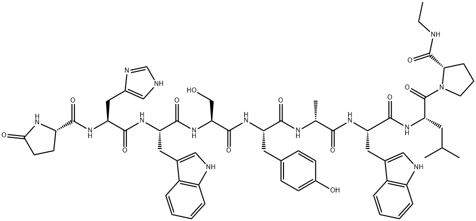 (DES-GLY10,D-ALA6,PRO-NHET9)-LHRH (SALMON), 88848-87-7, 结构式