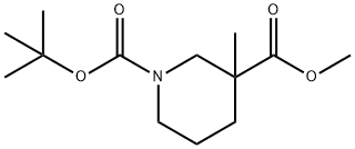 N-BOC-3-甲基-3-哌啶甲酸甲酯, 888952-55-4, 结构式