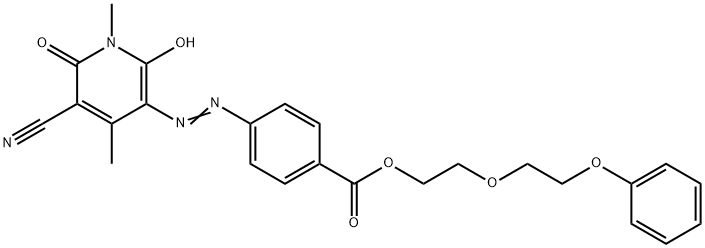2-(2-phenoxyethoxy)ethyl 4-[(5-cyano-1,6-dihydro-2-hydroxy-1,4-dimethyl-6-oxopyridin-3-yl)azo]benzoate 结构式
