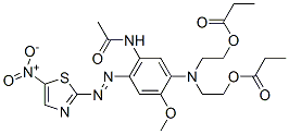 N-[5-[二[2-(1-氧丙氧基)乙基]氨基]-4-甲氧基-2-[(5-硝基-2-噻唑基)偶氮]苯基]乙酰胺,88938-56-1,结构式