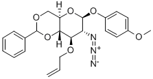 4-METHOXYPHENYL 3-O-ALLYL-2-AZIDO-4,6-O-BENZYLIDENE-2-DEOXY-BETA-D-GLUCOPYRANOSIDE Struktur