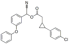 2-(4-Chlorophenyl)cyclopropaneacetic acid cyano(3-phenoxyphenyl)methyl ester 结构式