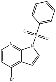 4-BROMO-1-(PHENYLSULFONYL)-1H-PYRROLO[2,3-B]PYRIDINE 化学構造式