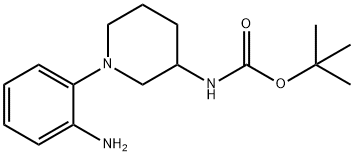 1-(2-amino-phenyl)-piperidin-3-carbamic acid tert-buytl ester 化学構造式