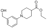 1-(3-HYDROXYMETHYL-PHENYL)-PIPERIDINE-4-CARBOXYLIC ACID ETHYL ESTER,889956-03-0,结构式