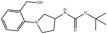 [1-(2-HYDROXYMETHYL-PHENYL)-PYRROLIDIN-3-YL]-CARBAMIC ACID TERT-BUTYL ESTER Structure