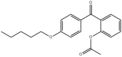 2-アセトキシ-4'-ペンチルオキシベンゾフェノン 化学構造式