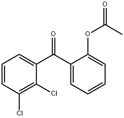 2-アセトキシ-2',3'-ジクロロベンゾフェノン 化学構造式