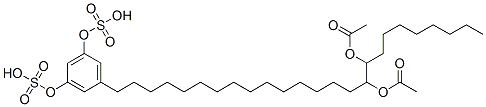 5-[16,17-Di(acetyloxy)pentacosyl]benzene-1,3-diol bissulfuric acid 结构式