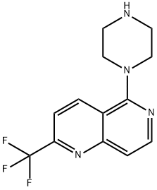 5-PIPERAZIN-1-YL-2-(TRIFLUOROMETHYL)-1,6-NAPHTHYRIDINE
 Struktur