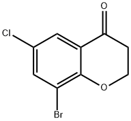 8-ブロモ-6-クロロ-2,3-ジヒドロ-4H-クロメン-4-オン 化学構造式