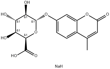 4-甲基香豆素基-Α-L-吡喃艾杜糖醛酸钠盐,89157-94-8,结构式