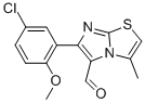 6-(5-CHLORO-2-METHOXYPHENYL)-3-METHYLIMIDAZO[2,1-B]THIAZOLE-5-CARBOXALDEHYDE Struktur