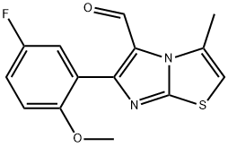 6-(5-FLUORO-2-METHOXYPHENYL)-3-METHYLIMIDAZO[2,1-B]THIAZOLE-5-CARBOXALDEHYDE Structure