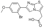 6-(2-BROMO-4-METHOXYPHENYL)IMIDAZO[2,1-B]THIAZOLE-3-ACETIC ACID 化学構造式