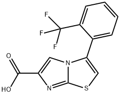 3-[2-(TRIFLUOROMETHYL)PHENYL]IMIDAZO[2,1-B]THIAZOLE-6-CARBOXYLIC ACID 化学構造式