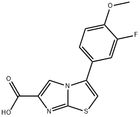 3-(3-FLUORO-4-METHOXYPHENYL)IMIDAZO[2,1-B]THIAZOLE-6-CARBOXYLIC ACID Struktur