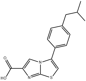 3-[4-(2-METHYLPROPYL)PHENYL]IMIDAZO[2,1-B]THIAZOLE-6-CARBOXYLIC ACID Struktur