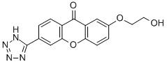 3-(1H-テトラゾール-5-イル)-7-(2-ヒドロキシエトキシ)-9H-キサンテン-9-オン 化学構造式