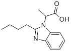 2-(2-ブチル-1H-ベンズイミダゾール-1-イル)プロパン酸 化学構造式