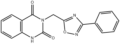 3-[(3-フェニル-1,2,4-オキサジアゾール-5-イル)メチル]-1,2,3,4-テトラヒドロキナゾリン-2,4-ジオン 化学構造式