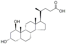 (1β,3α,5β)-1,3-Dihydroxy-cholan-24-oic Acid, 89238-74-4, 结构式