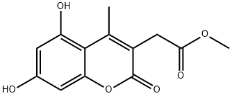 (5,7-ジヒドロキシ-4-メチル-2-オキソ-2H-クロメン-3-イル)酢酸メチル 化学構造式
