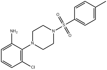 (3-クロロ-2-{4-[(4-メチルフェニル)スルホニル]ピペラジン-1-イル}フェニル)アミン 化学構造式