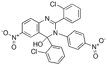 2,4-Bis(o-chlorophenyl)-3,4-dihydro-4-hydroxy-3-(p-nitrophenyl)-6-nitroquinazoline 结构式