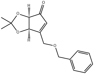 (3aR,6aR)-6-(benzyloxyMethyl)-2,2-diMethyl-3aH-cyclopenta[d][1,3]dioxol-4(6aH)-one 化学構造式