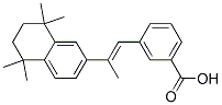 3-[(E)-2-(5,5,8,8-テトラメチル-5,6,7,8-テトラヒドロナフタレン-2-イル)-1-プロペニル]安息香酸 化学構造式