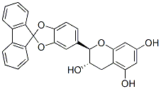 (2R)-3,4-ジヒドロ-2α-[スピロ[1,3-ベンゾジオキソール-2,9'-[9H]フルオレン]-5-イル]-2H-1-ベンゾピラン-3β,5,7-トリオール 化学構造式