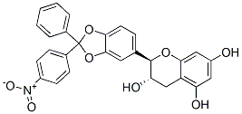 (2R-trans)-3,4-dihydro-2-[2-(4-nitrophenyl)-2-phenyl-1,3-benzodioxol-5-yl]-2H-1-benzopyran-3,5,7-triol Structure