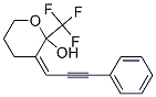 (Z)-3-(3-PHENYLPROP-2-YNYLIDENE)-2-(TRIFLUOROMETHYL)TETRAHYDRO-2H-PYRAN-2-OL 化学構造式