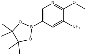 2-Methoxy-5-(4,4,5,5-tetramethyl-[1,3,2]
dioxaborolan-2-yl)-pyridin-3-ylamine Structure