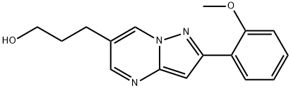 3-[2-(2-METHOXY-PHENYL)-PYRAZOLO[1,5-A]PYRIMIDIN-6-YL]-PROPAN-1-OL 化学構造式