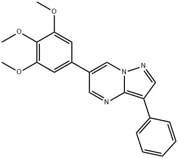 3-PHENYL-6-(3,4,5-TRIMETHOXY-PHENYL)-PYRAZOLO[1,5-A]PYRIMIDINE,893613-41-7,结构式