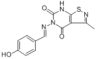 5(4'-hydroxybenzylidenoimino)-3-methylisothiazolo(5,4-d)pyrimidine-(7H)-4,6-dione Structure