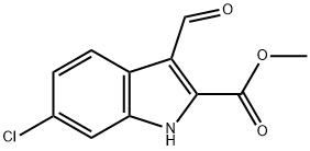 6-氯-3-甲酰基-1H-吲哚-2-甲酸甲酯, 893730-96-6, 结构式