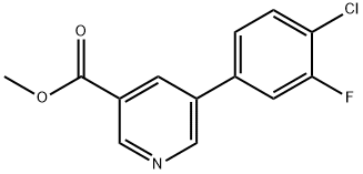 methyl 5-(4-chloro-3-fluorophenyl)pyridine-3-carboxylate 化学構造式