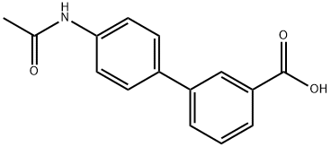 4'-(アセチルアミノ)[1,1'-ビフェニル]-3-カルボン酸 化学構造式