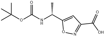 (R)-5-(1-(tert-butoxycarbonylamino)ethyl)isoxazole-3-carboxylic acid Structure