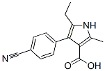 1H-Pyrrole-3-carboxylic  acid,  4-(4-cyanophenyl)-5-ethyl-2-methyl- 结构式