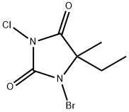 1-溴-3-氯-5-甲基-5-乙基海因, 89415-46-3, 结构式