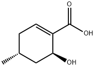 1-Cyclohexene-1-carboxylic acid, 6-hydroxy-4-methyl-, (4R,6S)- (9CI) Structure