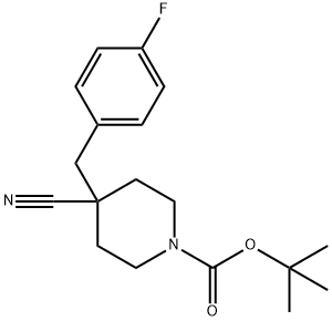 1-BOC-4-CYANO-4-(4-FLUOROBENZYL)-PIPERIDINE Structure